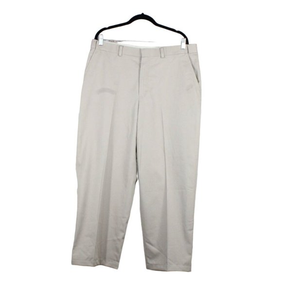 LL Bean Tan Natural Fit Plain Front Wrinkle-Free Double L Chinos Size 36 - Picture 1 of 8